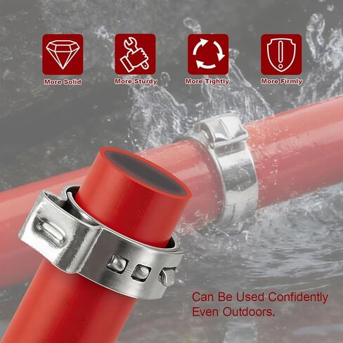 150pcs 1/2 inch PEX Cinch Clamps Rings, Heavy Duty 304 Stainless Steel Single Ear Hose Clamps, Thickened Pex Crimp Rings for PEX Tubing Pipe Fitting Connections in Saudi Arabia