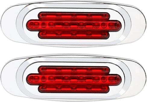 Ourbest Oval Trailer Side Marker,2Pcs 16 Diode High/Low Beam LED Clearance Light Trailer Marker LED Light for Back Up Rear Truck Pickup Van ATV Lorries (blue) in Kuwait