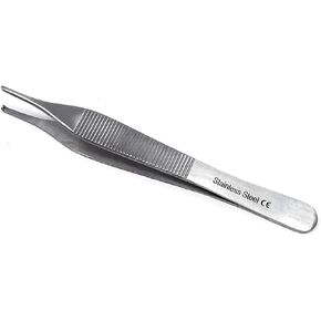 ADSON Forceps Tissue 1X2 Teeth ADSON Brown Forceps ADSON Dressing Forceps 4.75" Wide Handle Ridged Grip, Stainless Steel (Adson Dressing - STR) in Kuwait