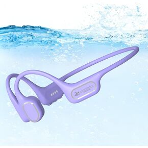 Soft Overmold Bone Conduction Swimming Headphones Underwater,IPX8 Waterproof Earbuds,Open Ear Swim Headphone with Skin-Friendly Liquid Silicone/Built-in 32G MP3-Player Earphones for Swimming-Dark Blue in Kuwait