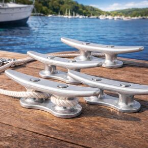 Frienda 4 Pack Aluminum Boat Dock Cleats Set, 6 Inch Corrosion-Resistant & Lightweight Marine Cleats with Bolts/Nuts, for Securing Boats, Kayaks, Docks & Nautical Home Decor in Kuwait