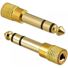 قابس ذكر ذهبي مقاس 6.5 مم 1/4 بوصة إلى مقبس أنثى مقاس 3.5 مم 1/8 بوصة in Kuwait