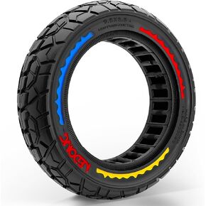 9.5x2.5 Off-road Solid Tire, Fit for NIU KQi3 Pro/Max/Sport Electric Scooter, Puncture-Free, Hassle-Free Maintenance - Anti-Skid, Shockproof 9.5 x 2.50 inch Tubeless Tire, Black in Kuwait