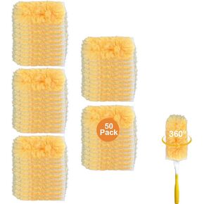 50 عبوة من عبوات منفضة الغبار للاستعمال مرة واحدة، متوافقة مع معظم مقابض منفضة الغبار القياسية، مجموعة إعادة ملء منافض الغبار لتنظيف الأثاث والسقف العمياء FA in Kuwait