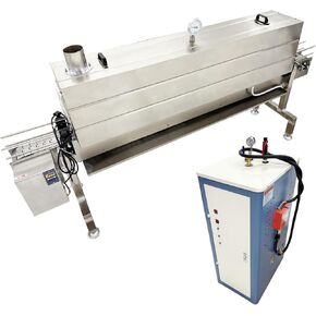 Steam Label Shrink Machine 3000-10000 Bottles/h Automatic Beverage Glass Cylinder Bottle Label with Steam Generator for PVC/PP/POF/PE/ETC/PET Shrink Film 220V in Kuwait