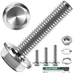 830-Pack Metric Flange Bolts Assortment, M6x1.0 M8x1.25 M10x1.5 Bolts (16mm to 45mm) Assorted Hex Bolts and Nuts Washers Kit, 304 Stainless Steel Screws in Kuwait