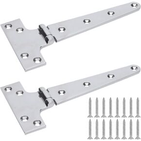 2 قطعة مفصلات T من الفولاذ المقاوم للصدأ 8 في 316، درجة بحرية، مفصلات أبواب شديدة التحمل، مقاومة للتآكل، مع 16 براغي M5 لسهولة التركيب in Kuwait