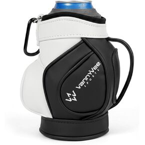 Mini Golf Bag Drink Holder & 14oz Stainless Steel Tumbler Set - Fits Multiple Can Sizes & Mixed Drinks – Fun Accessory & Golf Gift for Men and Women in Saudi Arabia