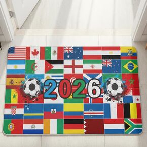 World Cup Soccer Rugs 2026 World Cup Merchandise Soccer Gifts World Flags Soccer Ball Rugs Football Room Decor for Boys Front Door Rug Crystal Velvet Rugs 16x24 Inch Door Mats in Kuwait