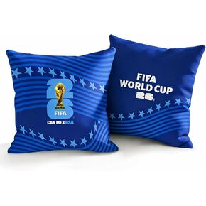 وسادة رمي كأس العالم لكرة القدم 2026 من ميسوكا - البضائع الرسمية لكأس العالم لكرة القدم 2026 - وسادة وسادة قطيفة مقاس 18 × 18 بوصة لغرفة النوم والأريكة وديكور المنزل - هدية قابلة للجمع لمحبي كرة القدم in Kuwait