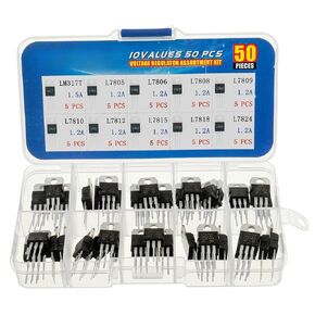 High Current Voltage Regulator Assortment Kit, 10 Values 50 Pcs LM317 L7805 L7806 L7808 L7809 L7810 L7812 L7815 L7818 L7824 TO-220 Package,Voltage Regulator 5V/12V/24V in Saudi Arabia