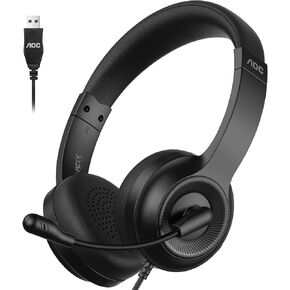 AOC Computer Headset with Microphone for PC, USB Headset with Noise Cancelling Mic 2 ACW2210 in Saudi Arabia