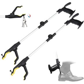 32" Grabber Reacher Tool,2-Pack Foldable Reacher Grabber Pickup Tool with Shoehorn,Trash Picker Upper Grabber,Bend-Free Gifts for Seniors in Kuwait