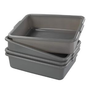 4-Pack 8 Liters Dish Wash Basin, Commercial Dish Pans Bus Tubs, Grey in Kuwait