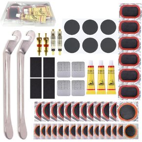 طقم إصلاح الأنبوب الداخلي للدراجة - رقع فلكنة وبدون لاصق مع رافعات الإطارات، عالمية للدراجات النارية BMX MTB ركوب الدراجات على الطرق الجبلية in Kuwait