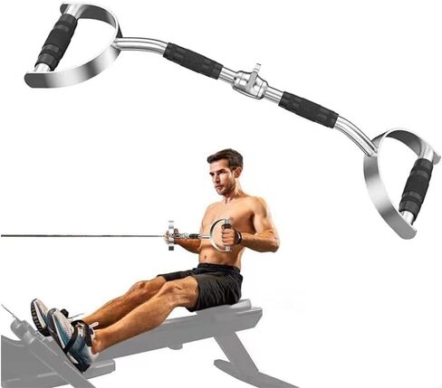 LAT Pull Down Bar Attachment. Neutral Grip LAT Pull Down Bar. D Handles with 880lbs Loading. Solid Steel Material with Handle for Home Gym (27 Inch) in Saudi Arabia
