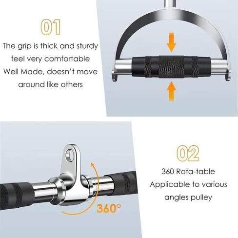 LAT Pull Down Bar Attachment. Neutral Grip LAT Pull Down Bar. D Handles with 880lbs Loading. Solid Steel Material with Handle for Home Gym (27 Inch) in Saudi Arabia