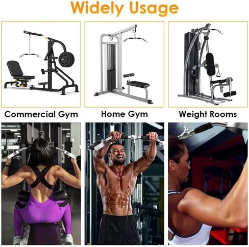 LAT Pull Down Bar Attachment. Neutral Grip LAT Pull Down Bar. D Handles with 880lbs Loading. Solid Steel Material with Handle for Home Gym (27 Inch) in Saudi Arabia