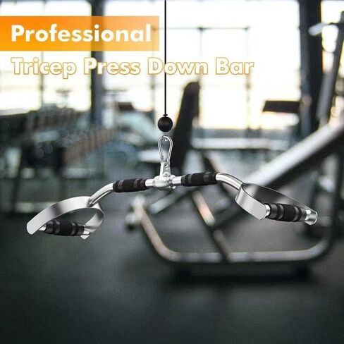 LAT Pull Down Bar Attachment. Neutral Grip LAT Pull Down Bar. D Handles with 880lbs Loading. Solid Steel Material with Handle for Home Gym (27 Inch) in Saudi Arabia