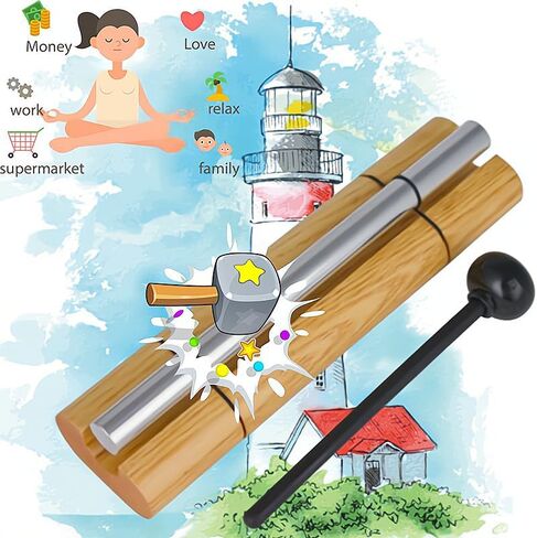 قطعة واحدة من Comimark Home of the Original مضمونة موسيقيًا من Wind Zenergy Hand Chime للفصول الدراسية والتأمل الذهني والمزيد، منفردة in Saudi Arabia