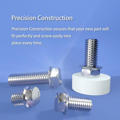 مسامير سداسية شفة، ROARADE 304 من الفولاذ المقاوم للصدأ 18-8، رأس شفة مسننة، براغي رأس سداسية، SAE وخيط خشن متري (5/16 بوصة - 18، طول الخيط 1-1/2 بوصة) 10 قطع in Kuwait