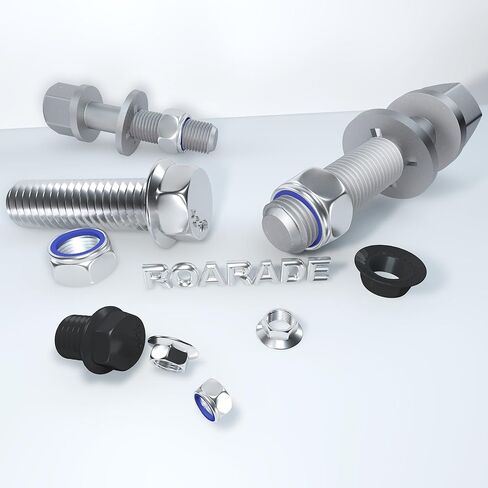 مسامير سداسية شفة، ROARADE 304 من الفولاذ المقاوم للصدأ 18-8، رأس شفة مسننة، براغي رأس سداسية، SAE وخيط خشن متري (5/16 بوصة - 18، طول الخيط 1-1/2 بوصة) 10 قطع in Kuwait