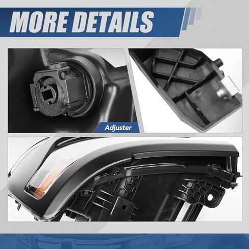 مجموعة المصابيح الأمامية LED DRL من Auto Dynasty متوافقة مع 2016-2019 Chevy Silverado 1500، زوج من المصابيح الأمامية HID البديلة مع شريط ضوء تشغيل LED، شعاع منخفض لجهاز العرض، زاوية شفافة من الكروم in Saudi Arabia