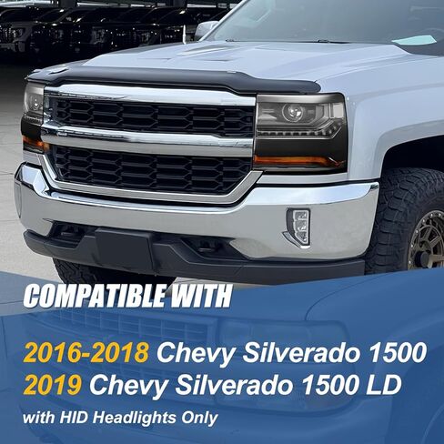 مجموعة المصابيح الأمامية LED DRL من Auto Dynasty متوافقة مع 2016-2019 Chevy Silverado 1500، زوج من المصابيح الأمامية HID البديلة مع شريط ضوء تشغيل LED، شعاع منخفض لجهاز العرض، زاوية شفافة من الكروم in Saudi Arabia