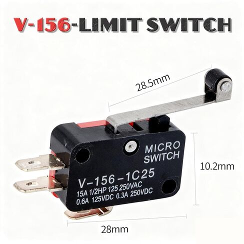 lkelyonewy V-156-1C25 Micro Limit Switch with Short Hinge Lever Momentary Spdt 1No 1Nc Snap Action (10Pcs) in Saudi Arabia
