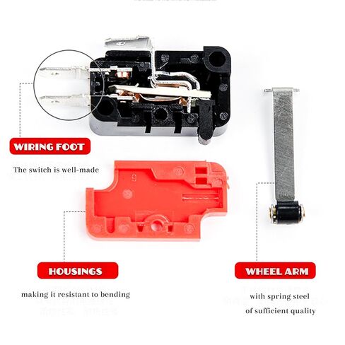 lkelyonewy V-156-1C25 Micro Limit Switch with Short Hinge Lever Momentary Spdt 1No 1Nc Snap Action (10Pcs) in Saudi Arabia