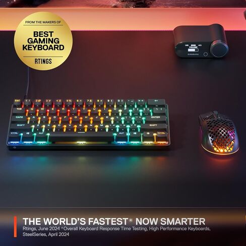 SteelSeries Apex Pro Mini Gen 3 OmniPoint 3.0 HyperMagnetic Switches — Adjustable Actuation — Rapid Trigger — Rapid Tap/SOCD — RGB — PBT Keycaps — USB-C (Renewed) in Saudi Arabia