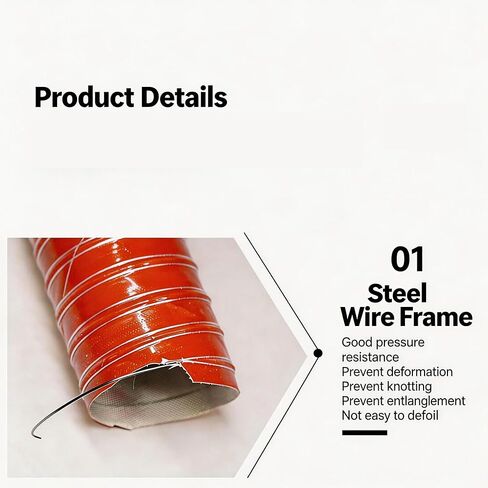 Air Duct Hose Length 4 Meters (13.1 Feet) Cooling Air Ducting, Silicone Flexible Brake Induction Intake Pipe High Heat Brake Exhaust Hose(Inside Dia - 22.5cm/8.86 inches) in Saudi Arabia