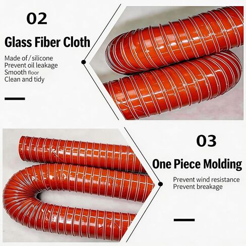 Air Duct Hose Length 4 Meters (13.1 Feet) Cooling Air Ducting, Silicone Flexible Brake Induction Intake Pipe High Heat Brake Exhaust Hose(Inside Dia - 22.5cm/8.86 inches) in Saudi Arabia