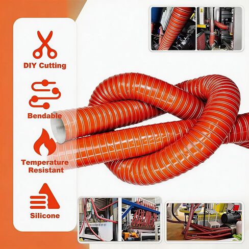 Air Duct Hose Length 4 Meters (13.1 Feet) Cooling Air Ducting, Silicone Flexible Brake Induction Intake Pipe High Heat Brake Exhaust Hose(Inside Dia - 22.5cm/8.86 inches) in Saudi Arabia