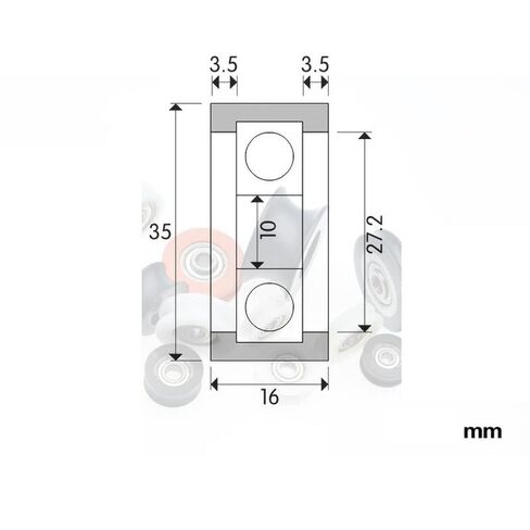 PA66 نايلون عجلات محامل البكرات بكرات مسطحة 6200 محامل صامتة ملفوفة بكرات بلاستيكية 10*35*16 مللي متر in Kuwait