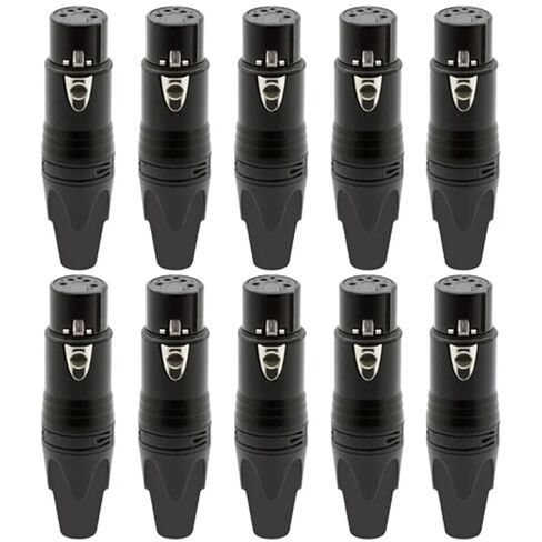 10Pcs 5Pins XLR Male Connector 5Poles Plugs Microphone Jack MIC Cable Terminal Audio(Malex5 Femalex5) in Saudi Arabia