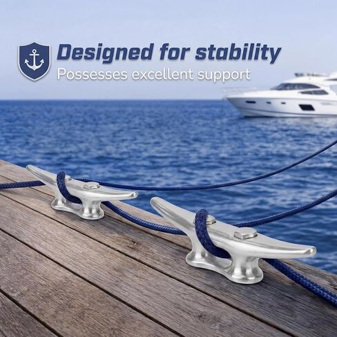 Frienda 4 Pack Aluminum Boat Dock Cleats Set, 6 Inch Corrosion-Resistant & Lightweight Marine Cleats with Bolts/Nuts, for Securing Boats, Kayaks, Docks & Nautical Home Decor in Saudi Arabia