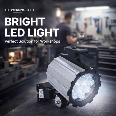 LED Work Light, 12W 24V Waterproof, 12LED Short - Arm CNC Machine Lighting - Explosion - Proof Durability, Aluminum Heat Dissipation, Ideal for Industrial Workshops in Saudi Arabia