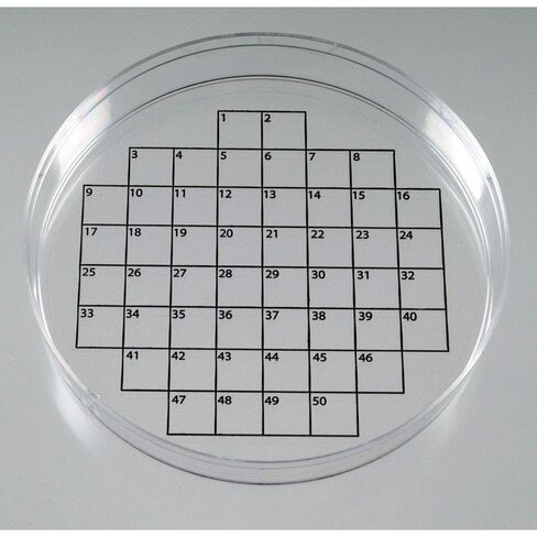 Diversified Biotech PetriStickers PSTK-1050 Square Grid Label for Petri Dish, 50 Square Grid (Pack of 36) in Saudi Arabia