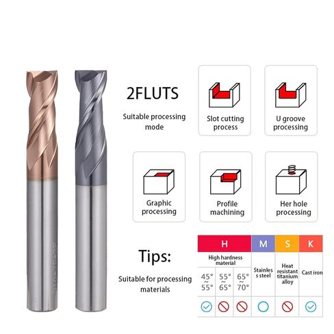 CNC Carbide End Mills Solid Mill 2 3 4 Flute Tungsten Spiral Router Bits Bit HRC50 55 65 in Saudi Arabia