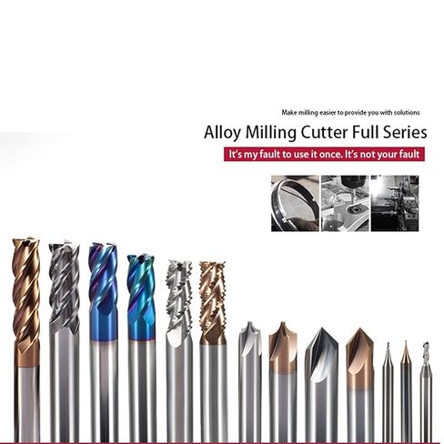 CNC Carbide End Mills Solid Mill 2 3 4 Flute Tungsten Spiral Router Bits Bit HRC50 55 65 in Saudi Arabia