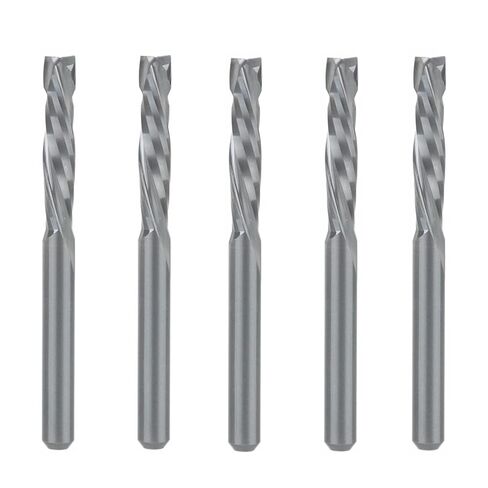 5PCS Spiral Router Bits 3.175x17mm Down Cut HRC55 Solid Carbide CNC End Mill for Wood Carving in Saudi Arabia
