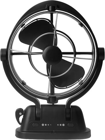 Omnidirectional Fan Adjustable Tilt 12V/24V Auto-Sensing DC Whole Room Air Circulator Hardwire Installation Quiet Powerful Cooling Fans for RV/Car/Boat/Home/Office (Black) in Kuwait