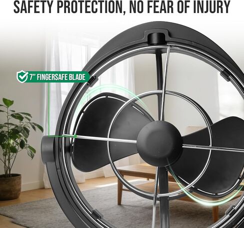 Omnidirectional Fan Adjustable Tilt 12V/24V Auto-Sensing DC Whole Room Air Circulator Hardwire Installation Quiet Powerful Cooling Fans for RV/Car/Boat/Home/Office (Black) in Kuwait