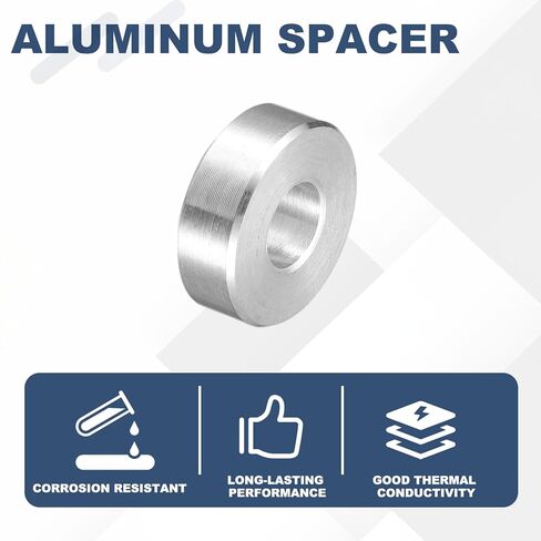 uxcell 10Pcs Aluminum Spacer 3/4" OD x 5/16" ID x 1/4" Length Screw Standoff Bushing Plain Finish Unthreaded Round Metal Spacer for Screws Bolts and Rods, Silver in Saudi Arabia