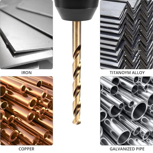 QWORK 5/16 Inch Cobalt Drill Bits, 3 Pcs M35 Industrial Grade 5% Cobalt 135 Degree Split Point Fully Ground Metal Drill Bit Set for Stainless Steel Hardened Steel Cast Iron Titanium in Saudi Arabia