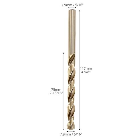 QWORK 5/16 Inch Cobalt Drill Bits, 3 Pcs M35 Industrial Grade 5% Cobalt 135 Degree Split Point Fully Ground Metal Drill Bit Set for Stainless Steel Hardened Steel Cast Iron Titanium in Saudi Arabia