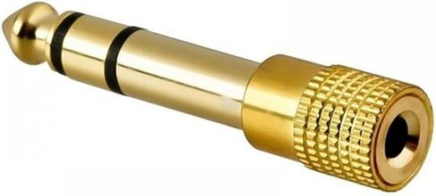 قابس ذكر ذهبي مقاس 6.5 مم 1/4 بوصة إلى مقبس أنثى مقاس 3.5 مم 1/8 بوصة in Kuwait