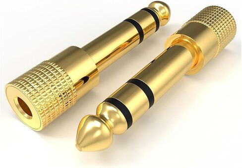 قابس ذكر ذهبي مقاس 6.5 مم 1/4 بوصة إلى مقبس أنثى مقاس 3.5 مم 1/8 بوصة in Kuwait