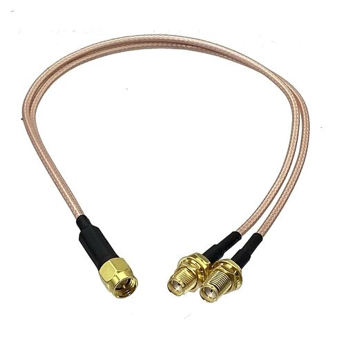 RG316 قابس ذكر وموصل أنثى جاك Y-Splitter، أطراف تجعيد، أسلاك تصحيح، كابلات ضفيرة، 4 بوصات إلى 10 أقدام (النوع 1-SMA 1M2F، 2FT (60 سم)) in Kuwait